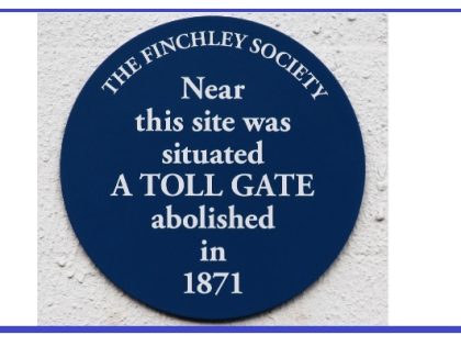 toll gate blue plaque finchley