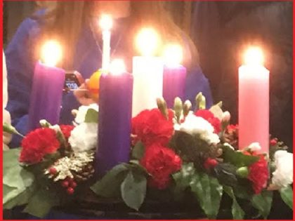 advent ring w candles