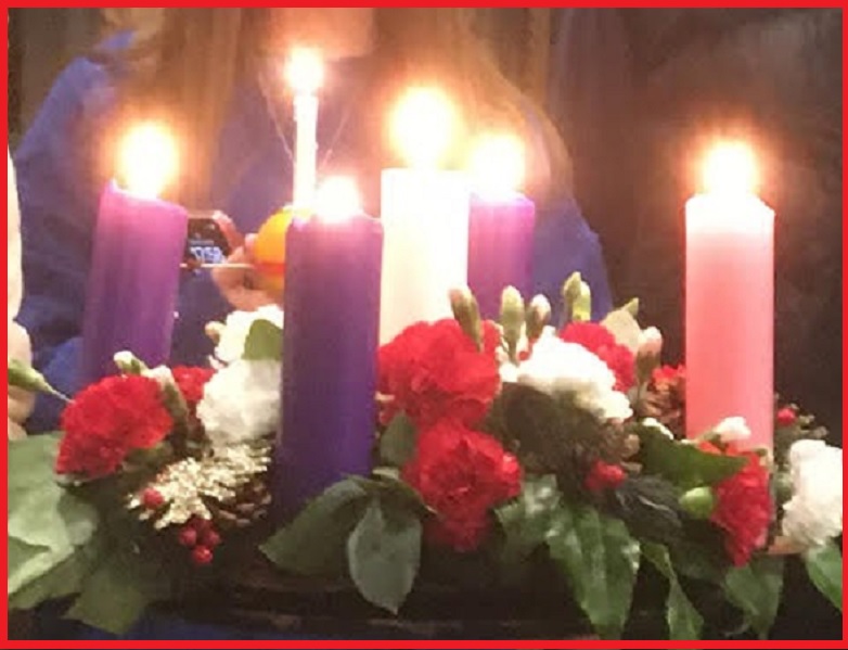 advent ring w candles