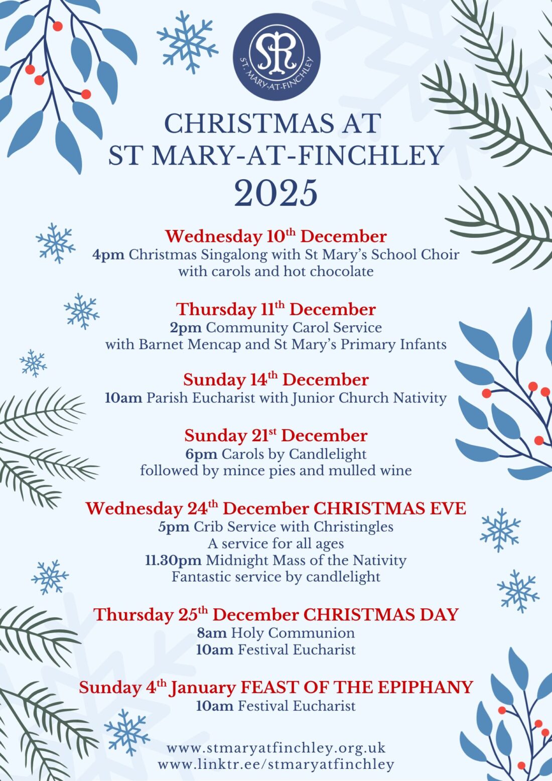 Christmas at St Mary at Finchley 2025 (A3)